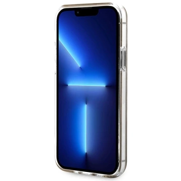 Zestaw Guess GUBPP12MH4EACSW Nabíjačka puzdra iPhone 12/12 Pro brązový/hnedý pevný obal 4G MagSafe Print
