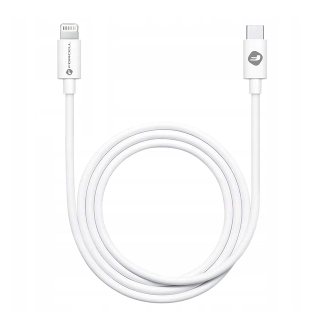 USB-C to Lightning Cable 1m Forcell PD 27W iPhone iPad White Tube