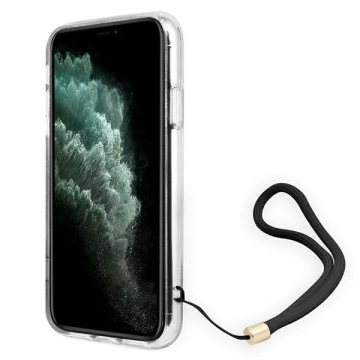 Etui Guess GUOHCN61H4STW do Apple iPhone 11 6,1" brązový/hnedý pevný obal 4G Print Strap
