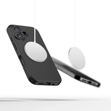 Tekutý silikónový obal Etui Tech-Protect MagSafe pre iPhone 16, čierny