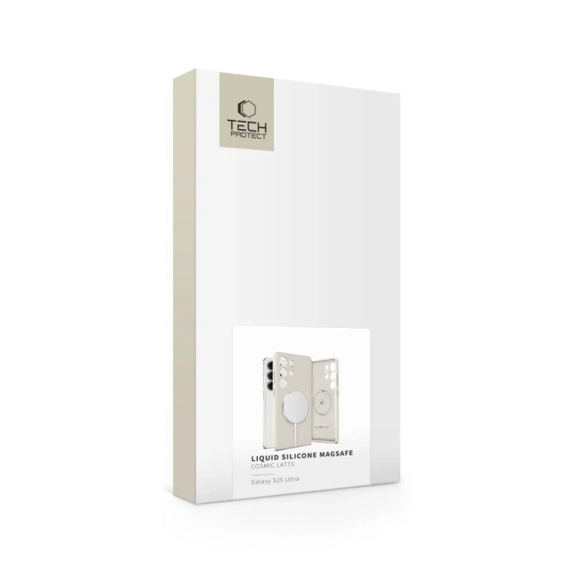 Etui do Samsung Galaxy S25 Ultra Tech-Protect Liquid Silicone MagSafe Cosmic Latte
