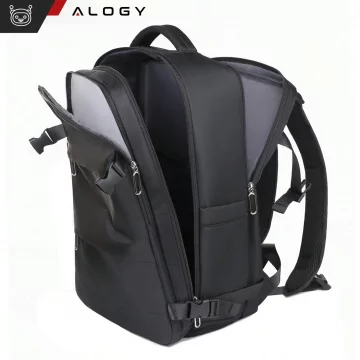 Pánsky dámsky cestovný ruksak na notebook na kufor Batožina do lietadla Práca do školy 45x30x20cm Alogy Unisex Čierna