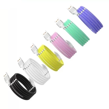 Кабель Denmen D11T USB Type-C 2.4A Чорний 1 м Магнітний