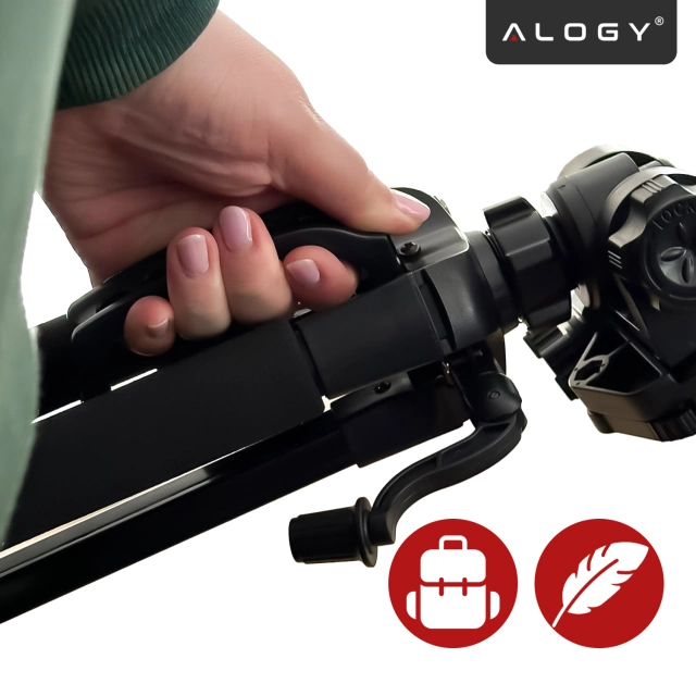 Fotografovanie so statívom Statív Univerzálny stojan na fotoaparát 1/4 držiak na telefón s fotoaparátom 170 cm Alogy Black