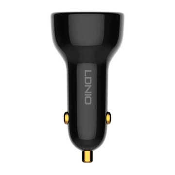 Nabíječka do auta LDNIO C101, USB-C, 100W kabel USB-C na Lightning (černý)