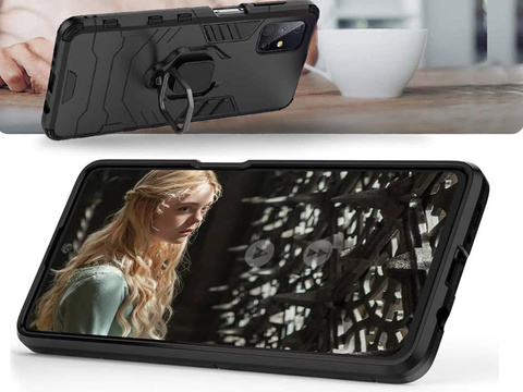 Puzdro Alogy Stand Ring Armor pre Samsung Galaxy M31s čierne