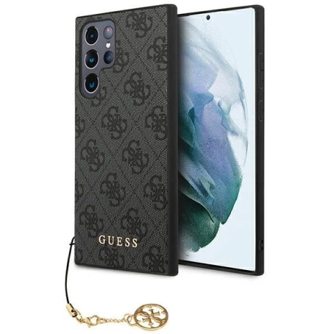 Etui Guess GUHCS23LGF4GGR do Samsung Galaxy S23 Ultra S918 pevné/šedé pouzdro 4G Charms Collection