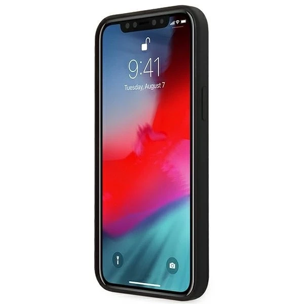 Puzdro Ferrari iPhone 12 Pro Max 6,7" čierno/čierne pevné puzdro On Track Silicone