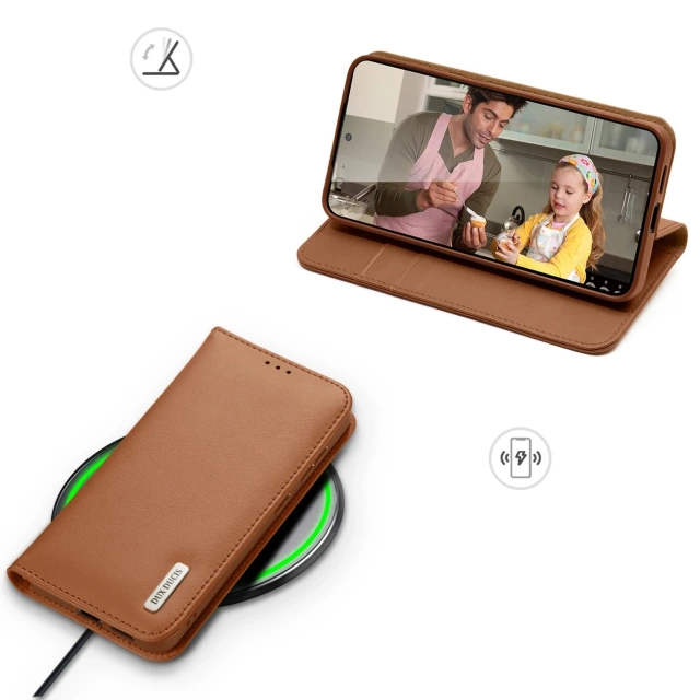 Samsung Galaxy S25 Edge Dux Ducis Hivo Lederhülle Braun