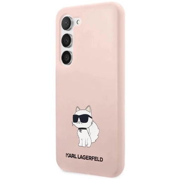 Pevné puzdro Karl Lagerfeld KLHCS23SSNCHBCP pre Samsung Galaxy S23 S911 zo silikónovej chupette
