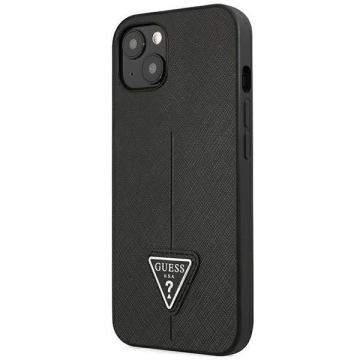 Etui Guess GUHCP14MPSATLK do Apple iPhone 14 Plus 6,7" čierne/čierne pevné puzdro SaffianoTriangle Logo