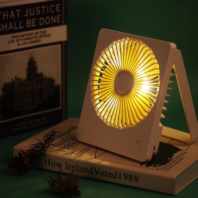 Безшумний міні-вентилятор Windmill Alogy, складений на столі, регульований Білий