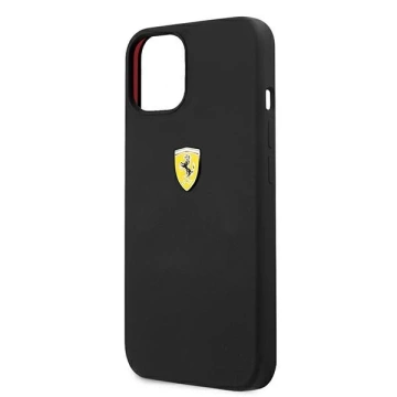 Puzdro pre Ferrari iPhone 13 mini 5,4" čierne/čierne pevné silikónové puzdro