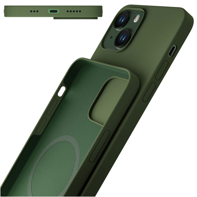Obal na telefón 3mk do Apple iPhone 13 Hardy Silicone MagCase Alphine Green
