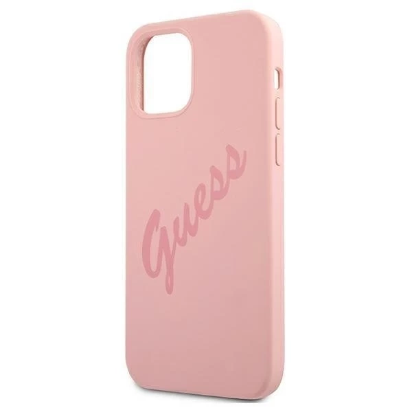 Guess GUHCP12LLSVSPI iPhone 12 Pro Max 6,7" różowy/růžový pevný obal Script Vintage