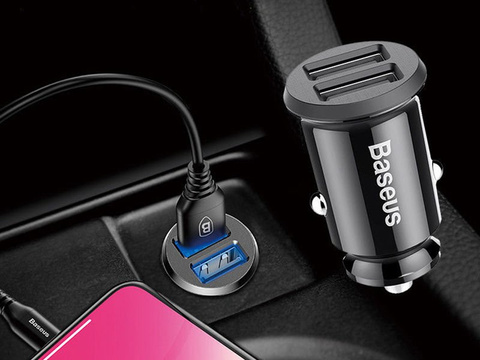 Autonabíječka Baseus Grain 2x USB 5V 3.1A černá