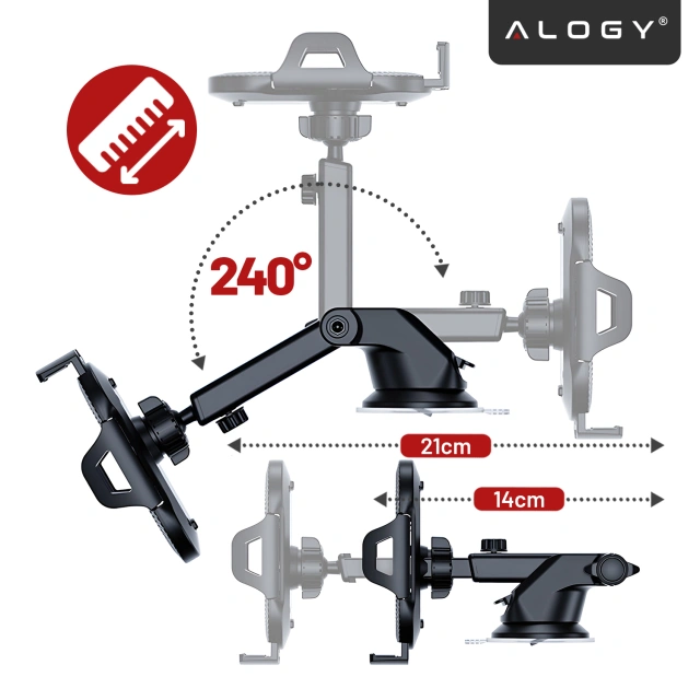 Alogy 3-in-1 car phone holder for the windshield, dashboard grille, cockpit Organizer