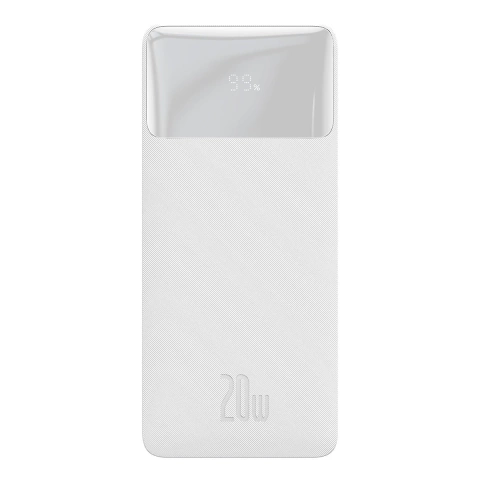Повербанк зі швидкою зарядкою Baseus Bipow 10000mAh 20W white (Overseas Edition) USB-A - Micro USB кабель 0.25m білий (PPBD050502)