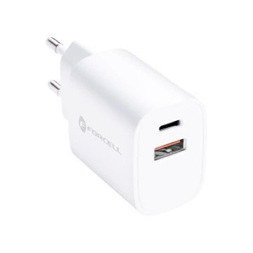 FORCELL F-ENERGY nástenná nabíjačka typu C USB A PD QC4.0 3A 35W biela