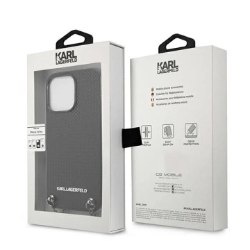 Etui Karl Lagerfeld KLHCP13XPMK для iPhone 13 Pro Max 6,7" Твердий чохол Leather Textured and Chain