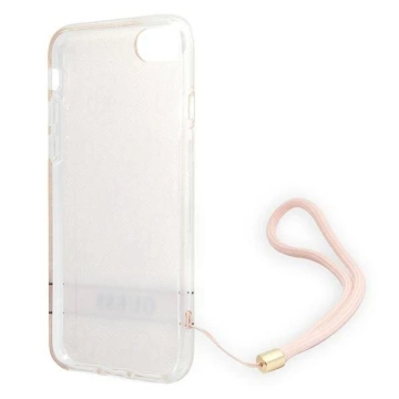 Guess Handyhülle für iPhone SE 2022 / SE 2020 / 7/ 8 pink/pink Hardcase 4G Print Strap