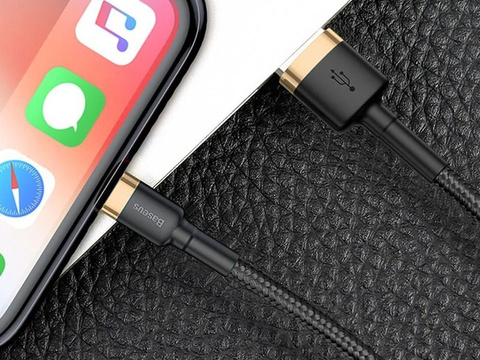 Kábel Baseus Cafule USB Lightning do iPhone iPad iPod 2A 3m Złoty