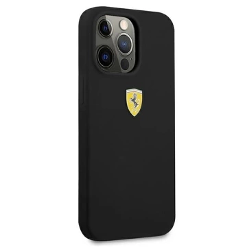 Pouzdro Ferrari iPhone 13 Pro Max 6,7" černo/černé pevné silikonové pouzdro