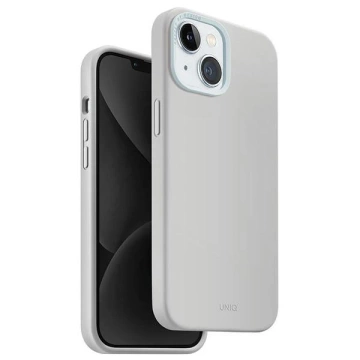 Etui UNIQ Lino Hue для iPhone 15 6.1" Magclick Charging jasnoszary/chalk grey