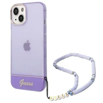 Etui Guess GUHCP14MHGCOHU do Apple iPhone 14 Plus 6,7" fioletovy/fialovy pevny obal Translucent Pearl Strap