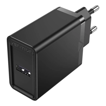 Nabíjačka do siete Vention FACB0-EU USB 22,5 W QC 3.0, čierna