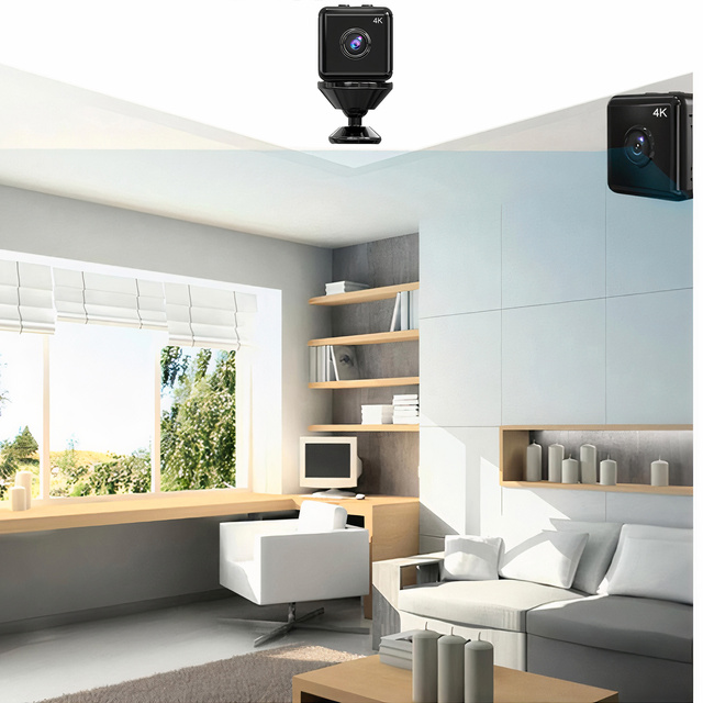 Panoramic Mini Camera Digital Spy Nanny Microphone 4K UHD Full HD Micro SD Black