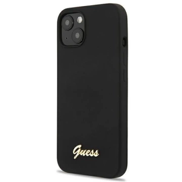 Ratet mal, GUHMP13MLSLMGBK iPhone 13 6,1" schwarz/czarny Hardcase Silikonschrift Gold Logo