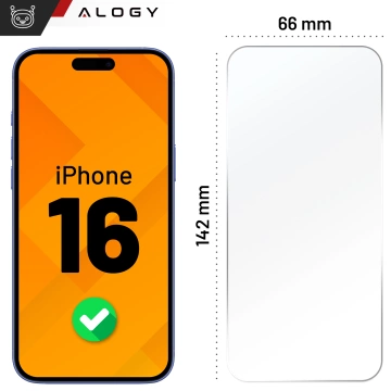 Tvrdené sklo na ochranu displeja Apple iPhone 16 9H Alogy Heavy Pro™️