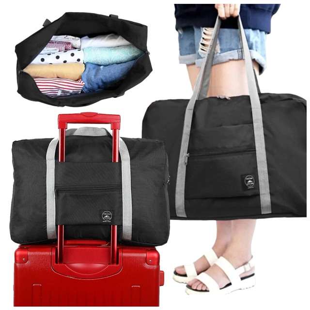 Men's women's sports shoulder bag for the gym training hand luggage 48x32 fabric Alogy Sport Black