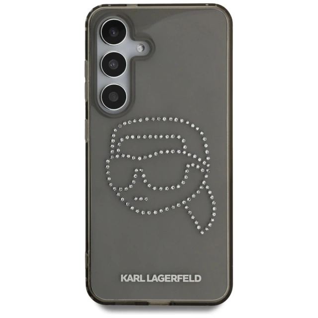 Etui Karl Lagerfeld Rhinestones Karl Head Logo do Samsung Galaxy S25 Czarny