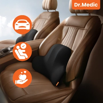 Ergonomický bederní opěrný polštář DR.MEDIC ErgoDrive™ pro automobily, řidiče, spolujezdce, kancelářské židle, herní židle a sedadla