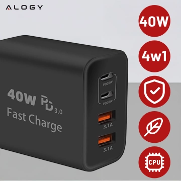 HUB splitter Alogy Adaptér pro počítačový notebook s USB-C na 3x USB-A 2.0 1x USB-A 3.0 šedý