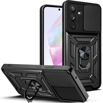 Чохол для Samsung Galaxy A35 5G Armored Slide Case Ring Housing Camera Protection Camshield Alogy Black Glass