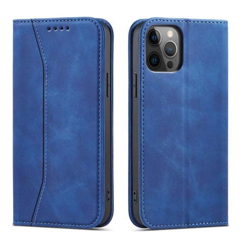Magnet Fancy Case case for iPhone 12 Pro Max cover wallet for cards stand blue