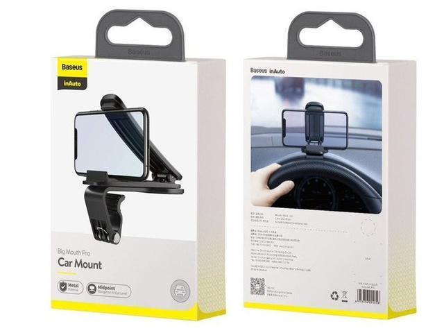 Baseus Big Mouth Pro car holder for dashboard clip black