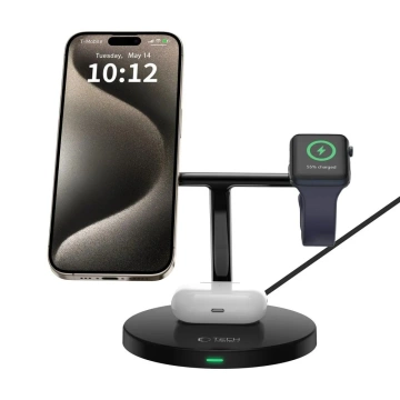QI15W-A35 3IN Magnetic MagSafe Inductive Charger for iPhone, Airpods, Apple Watch Black for iPhone, Airpods, Apple Watch Black