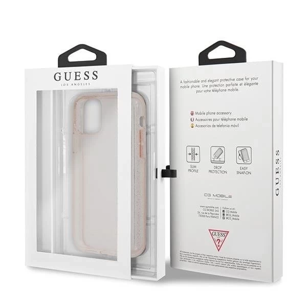 Guess GUHCN65PCGLPI iPhone 11 Pro Max Różowy/růžové pevné pouzdro Glitter