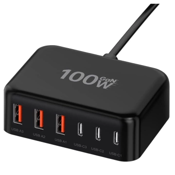HUB-Splitter Alogy-Adapter für Computer-Laptop mit USB-C auf 3x USB-A 2.0 1x USB-A 3.0 Grau