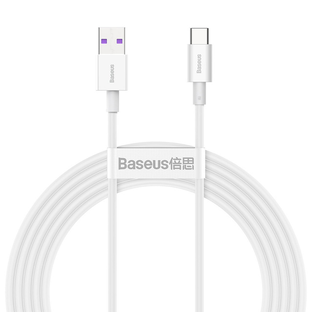 2-метровий кабель Baseus Superior Series USB – USB-C типу C 66 Вт, білий