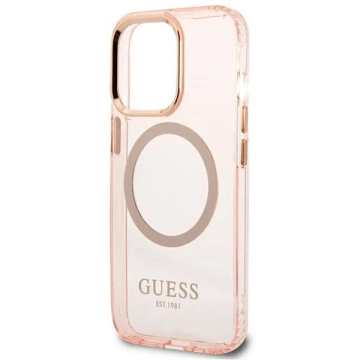 Pevné puzdro Etui Guess GUHMP13XHTCMP pre iPhone 13 Pro Max 6,7" Gold Outline Translucent MagSafe
