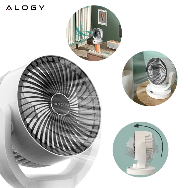 Malý ventilátor Mini stolní ventilátor Přenosný bezdrátový tichý bílý