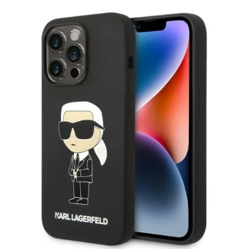 Puzdro Karl Lagerfeld KLHCP14XSNIKBCK pre iPhone 14 Pro Max 6,7" pevné silikónové puzdro Ikonik black/black