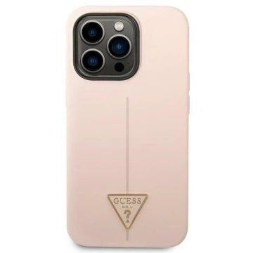 Case Guess GUHCP14XSLTGP iPhone 14 Pro Max 6.7" pink/pink hardcase Silicone Triangle