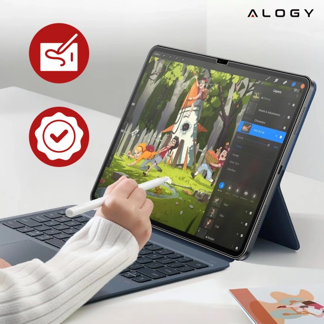 Matowe Szkło hartowane do Apple iPad 10.9 2022/2025 10/11 GEN Alogy Matte Paper-Like Screen Protector z zestawem montażowym