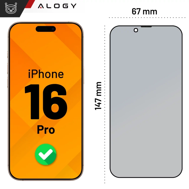 Tvrdené sklo na ochranu displeja Apple iPhone 16 9H Alogy Heavy Pro™️